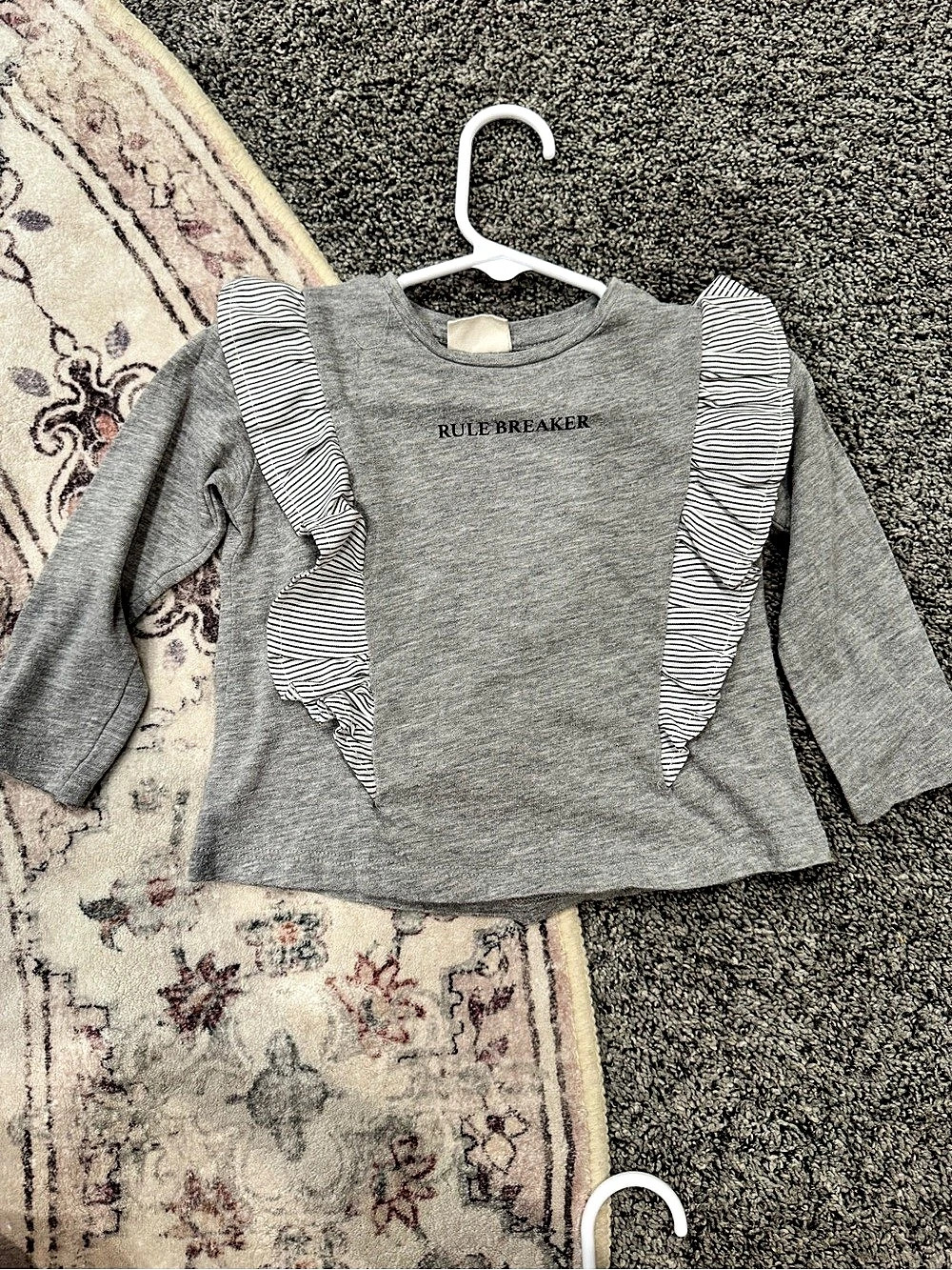 Zara BabyGirl Rule Breaker Girls Long Sleeve Ruffle Top Size 9-12M